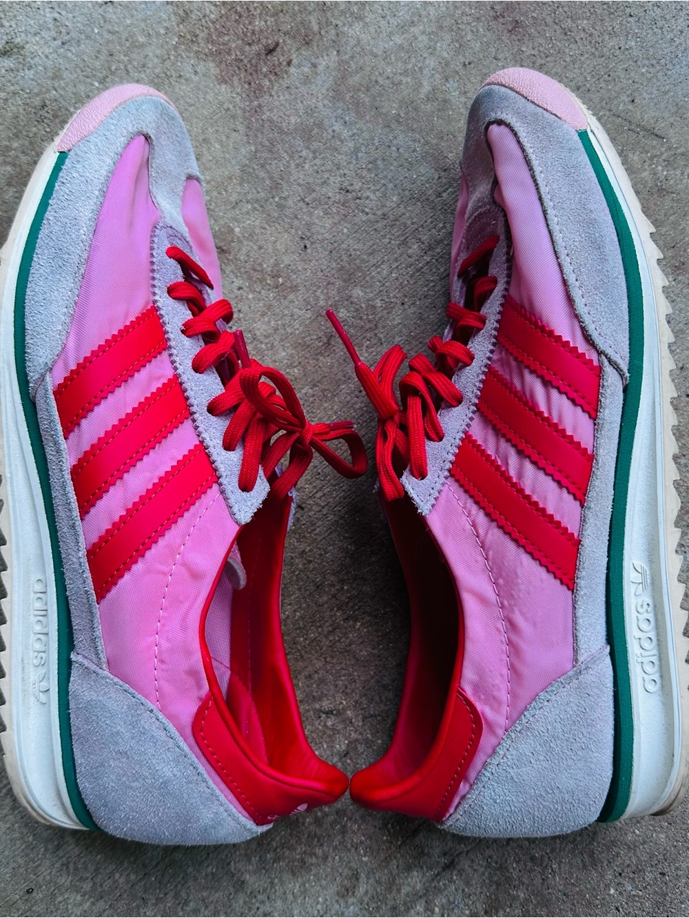 adidas Women's Pink and Red Retro Running Sneakers
